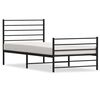 vidaXL Metal Bed Frame without Mattress with Footboard Black 107x203cm