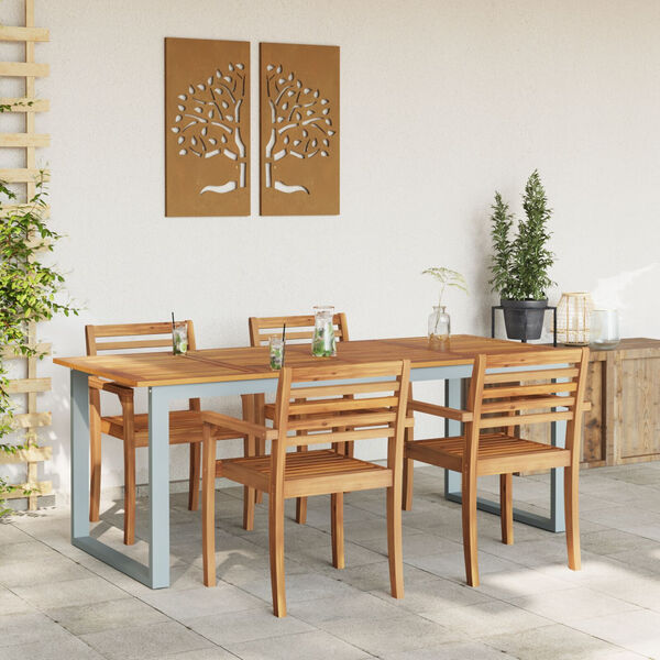 vidaXL Garden Table with U-shaped Legs 200x90x75 cm Solid Wood Acacia