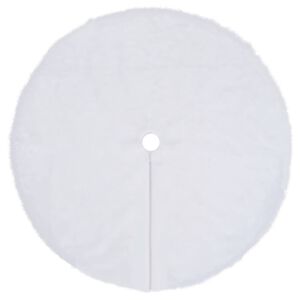 vidaXL Christmas Tree Skirt | White | Faux Fur | Medium | Tree Skirt | Round