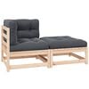 vidaXL 2 Piece Garden Lounge Set with Cushions Solid Pinewood