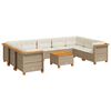 vidaXL 10 Piece Garden Sofa Set with Cushions Beige Poly Rattan