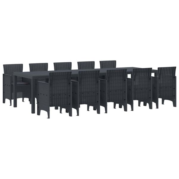 vidaXL Garden Dining Set with Cushions with Cushion 11 pcs Anthracite