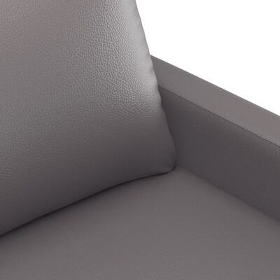 vidaXL 3 Piece Sofa Set with Cushions Grey Faux Leather
