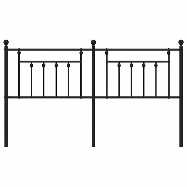 vidaXL Metal Replace Headboard Black 180 cm