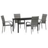 vidaXL Garden Dining Set 5 pcs Grey Powder-Coated Steel