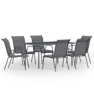 vidaXL 7 Piece Outdoor Dining Set Steel Anthracite