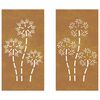 vidaXL Garden Wall Decorations 2pcs 105x55cm Corten Steel Flower Design