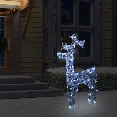 vidaXL Reindeer Christmas Decoration 90 LEDs 60x16x100 cm Acrylic