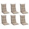 vidaXL Highback Chair Cushions 6 pcs Taupe Oxford Fabric
