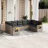 vidaXL 9 Piece Garden Sofa Set with Cushions Grey Poly Rattan