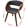 vidaXL Dining Chairs 4 pcs Brown Bent Wood and Faux Leather
