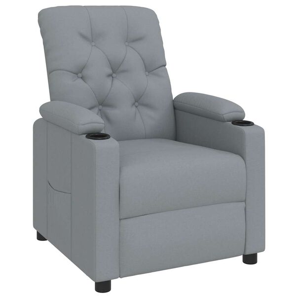 vidaXL Recliner Chair Light Grey Fabric