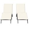 vidaXL Sun Loungers with Cushions 2 pcs Black Poly Rattan