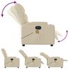 vidaXL Electric Massage Recliner Chair Cream Fabric