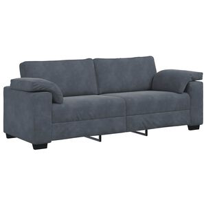 vidaXL 3-Seater Sofa Dark Grey 220x77x82 cm Velvet