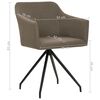 vidaXL Swivel Dining Chairs 2 pcs Taupe Fabric