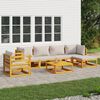 vidaXL 7 Piece Garden Lounge Set with Light Grey Cushions Solid Wood