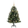 vidaXL Artificial Hinged Christmas Tree 150 LEDs & Ball Set 120 cm