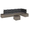 vidaXL Garden Sofa Set with Storage Light Grey Poly Rattan