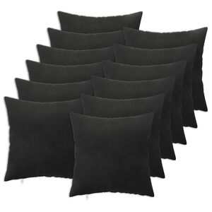 vidaXL Cushion with Pillow HEERLEN 12 pcs Black Velvet