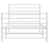vidaXL Metal Bed Frame without Mattress with Footboard White 90x190cm