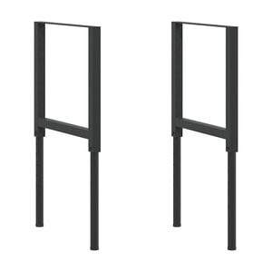vidaXL Adjustable Work Bench Frames 2 pcs Metal 55x(69-95.5) cm Black
