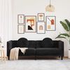 vidaXL Sofa with Cushions 3-Seater Black Velvet