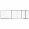 vidaXL Dog Cage with Door Grey 4x2x1.5 m Galvanised Steel