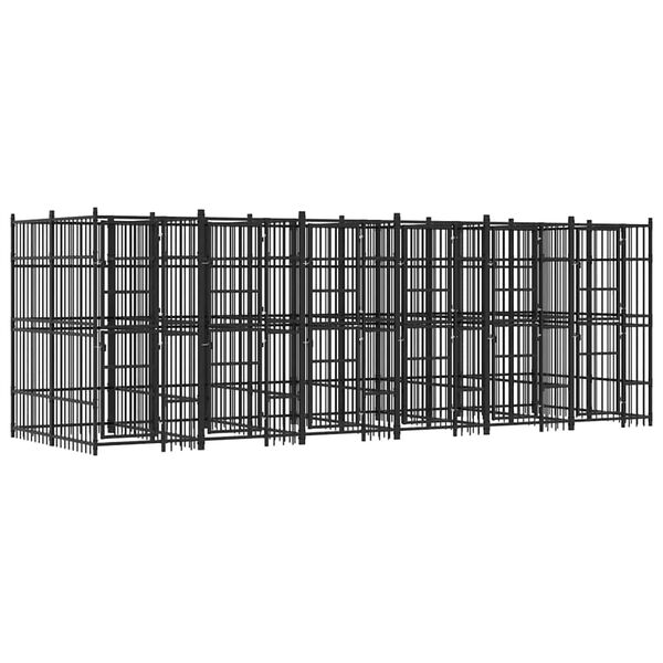 vidaXL Outdoor Dog Kennel Steel 11.06 m&sup2;