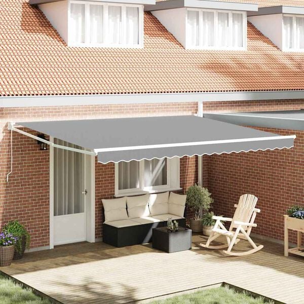 vidaXL Awning Manual White 4 x 3 m Metal