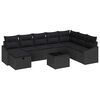 vidaXL Garden Sofa Set 9 pcs Black 55 x 62 x 69 cm Poly rattan
