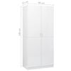 vidaXL Wardrobe High Gloss White 80x52x180 cm Engineered Wood