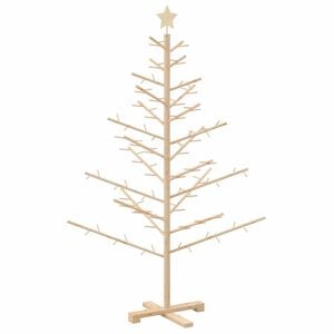 vidaXL Wooden Christmas Tree with Stand Natural 150 cm Solid pine wood