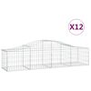 vidaXL Arched Gabion Baskets 12 pcs 200x50x40/60 cm Galvanised Iron