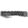 vidaXL 11 Piece Garden Lounge Set with Cushions Poly Rattan Grey