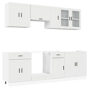 vidaXL 8 Piece Kitchen Cabinet Set Porto White Engineered Wood