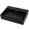 vidaXL Basin with Faucet Hole Ceramic Black 76x42.5x14.5 cm