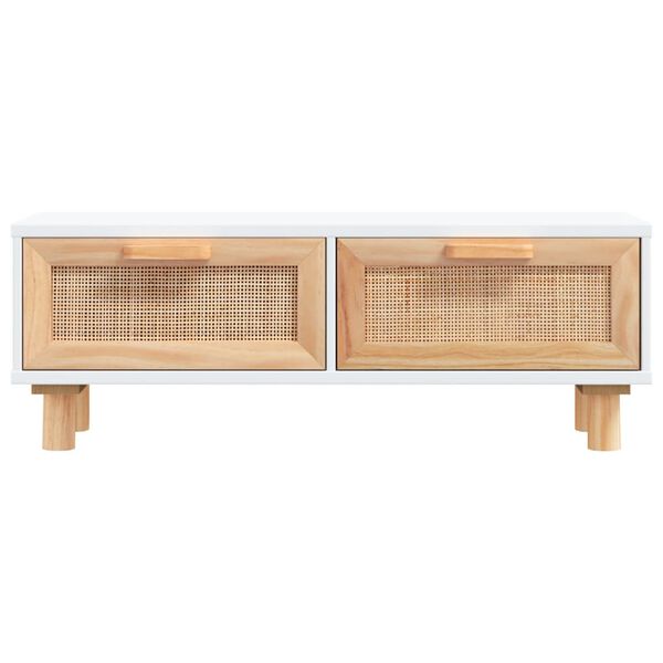 vidaXL Coffee Table White 80x40x30 cm Engineered Wood&Solid Wood Pine