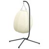 vidaXL Hanging Egg Chair with Stand Beige Fabric and Steel