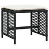 vidaXL Garden Stools with Cushions 4 pcs Black 41x41x36 cm Poly Rattan