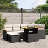 vidaXL 7 Piece Garden Sofa Set with Cushions Black Poly Rattan