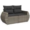 vidaXL 6 Piece Garden Sofa Set with Cushions Grey Poly Rattan