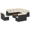 vidaXL 12 Piece Garden Sofa Set with Cushions Black Poly Rattan
