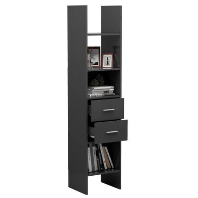 vidaXL Book Cabinet Grey 40x35x180 cm Engineered Wood