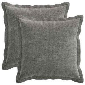 vidaXL Cushion Cover 2 pcs HOUTEN Dark Grey 40 x 40 cm Chenille Fabric