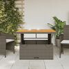 vidaXL Garden Table Grey 110x110x71 cm Poly Rattan and Acacia Wood