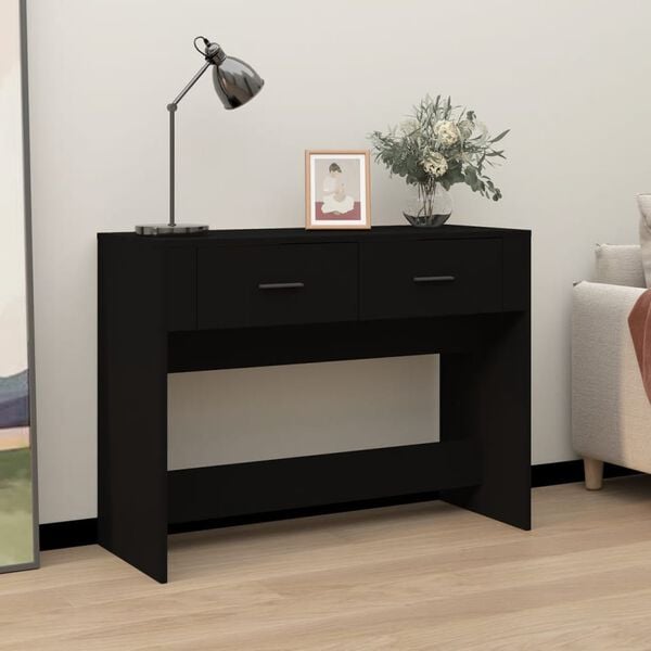 vidaXL Console Table Black 100x39x75 cm Engineered Wood