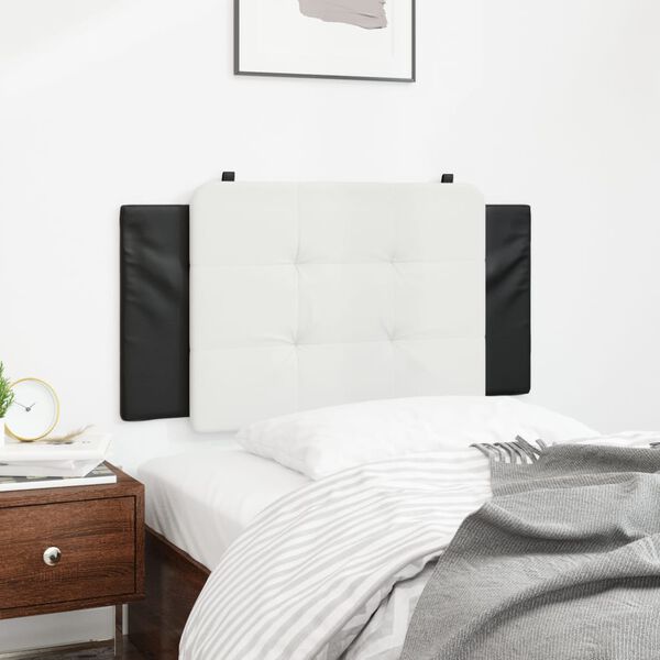 vidaXL Headboard Cushion "Zadar" White and Black 107 cm King Single Faux Leather