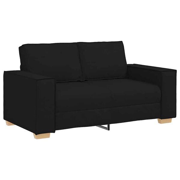 vidaXL 2 Piece Sofa Set with Cushions Black Fabric
