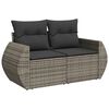 vidaXL 11 Piece Garden Sofa Set with Cushions Grey Poly Rattan